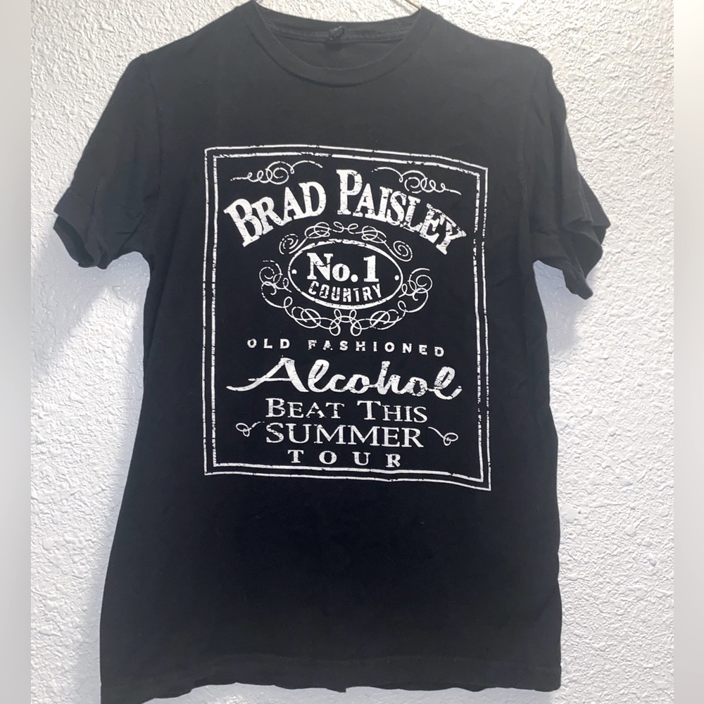 Brad Paisley, Black Tee, Alcohol Song Shirt, bought at Concert. Small Tee